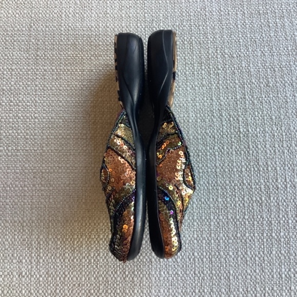 Chico’s Sequin Mules Sz 6 - Picture 2 of 4